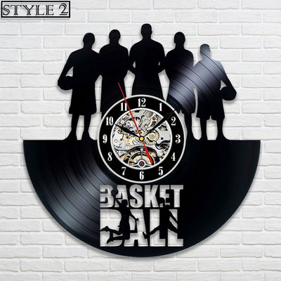Basketball Vinyl Record Clock