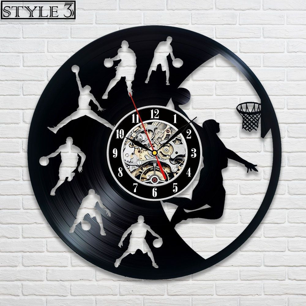 Basketball Vinyl Record Clock