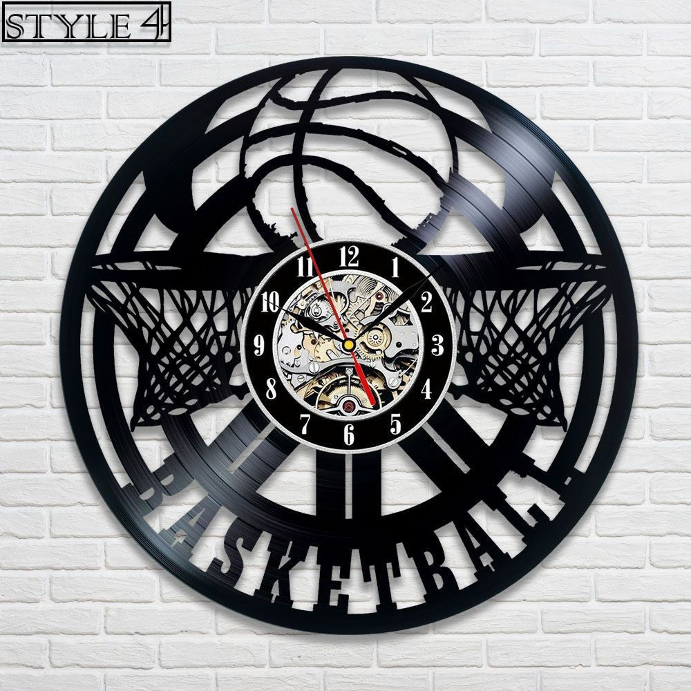 Basketball Vinyl Record Clock