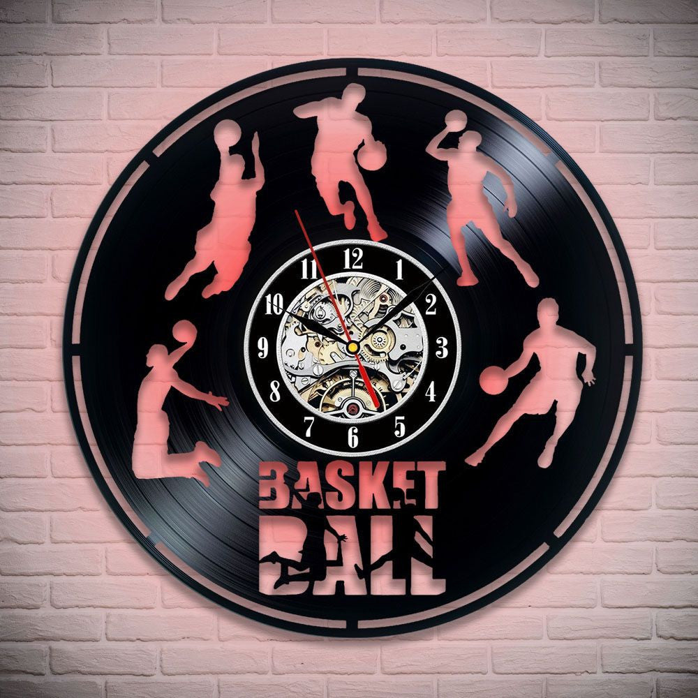 Basketball Vinyl Record Clock