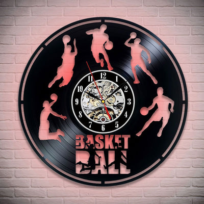 Basketball Vinyl Record Clock