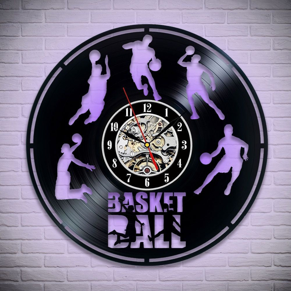 Basketball Vinyl Record Clock