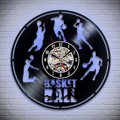 Basketball Vinyl Record Clock