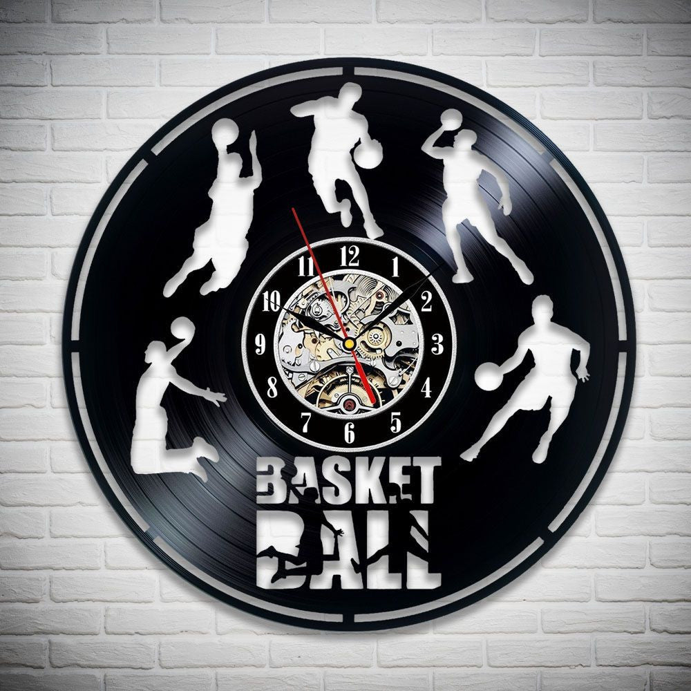 Basketball Vinyl Record Clock
