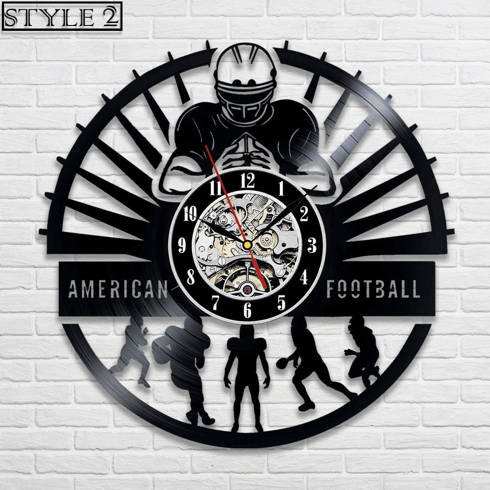 American Football Vinyl Record Clock