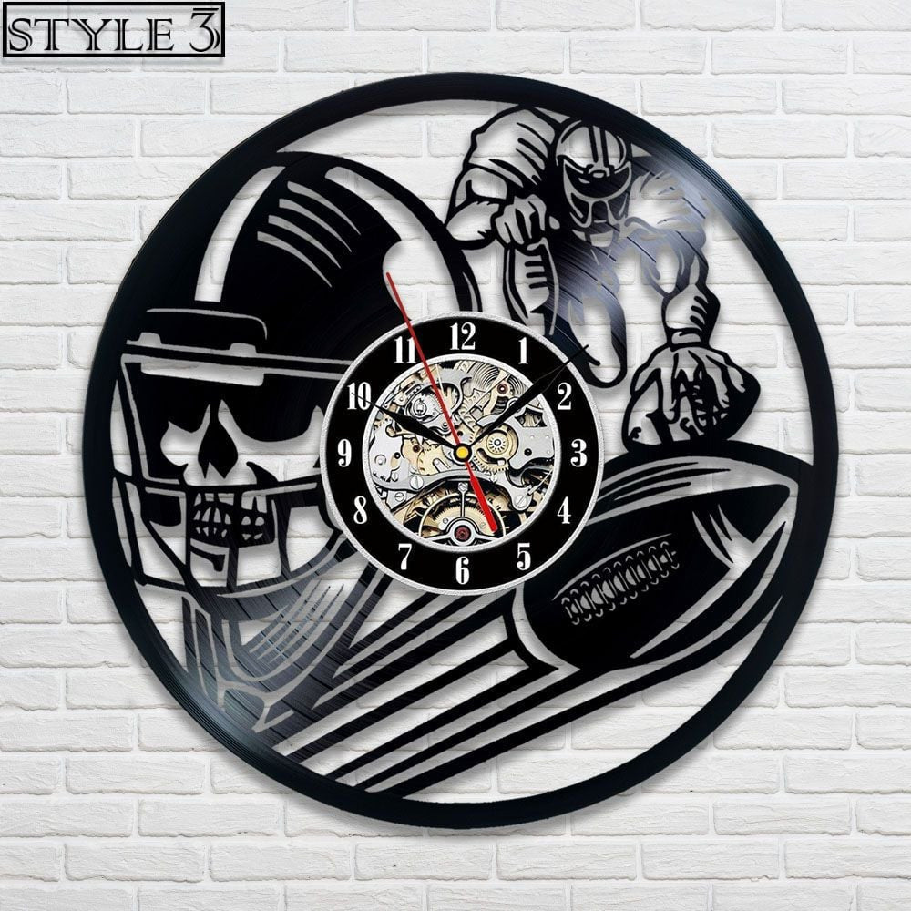 American Football Vinyl Record Clock
