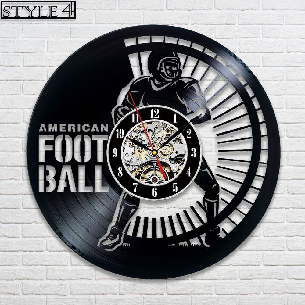 American Football Vinyl Record Clock