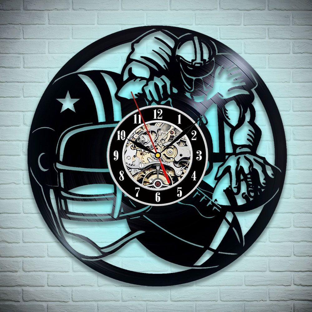 American Football Vinyl Record Clock