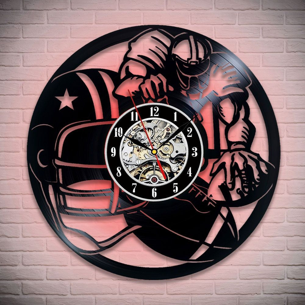 American Football Vinyl Record Clock