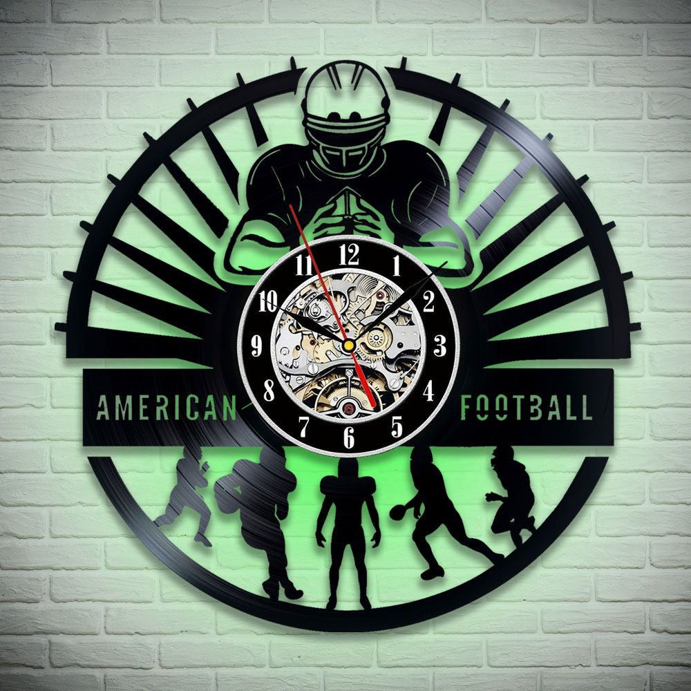 American Football Vinyl Record Clock