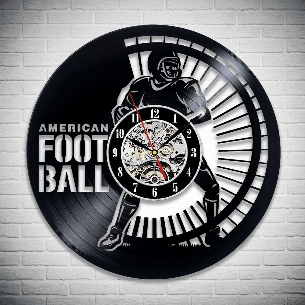 American Football Vinyl Record Clock