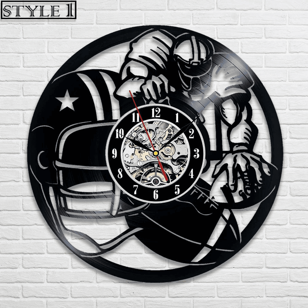 American Football Vinyl Record Clock