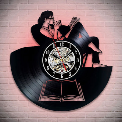 Reading Vinyl Record Clock