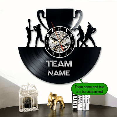 Baseball Personalized Vinyl Record Clock