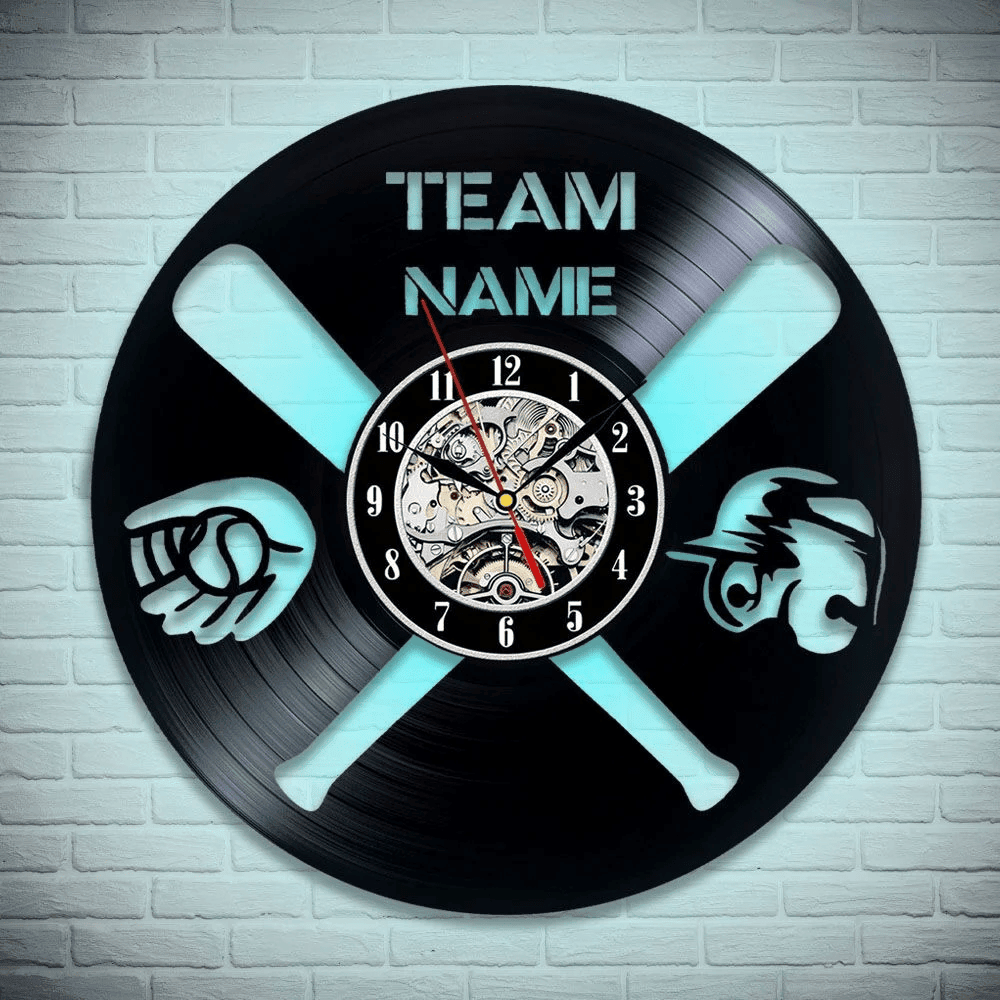 Baseball Personalized Vinyl Record Clock