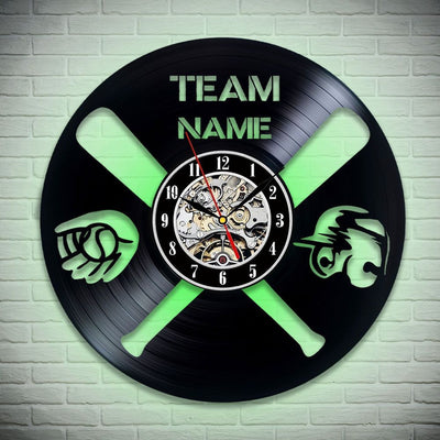 Baseball Personalized Vinyl Record Clock