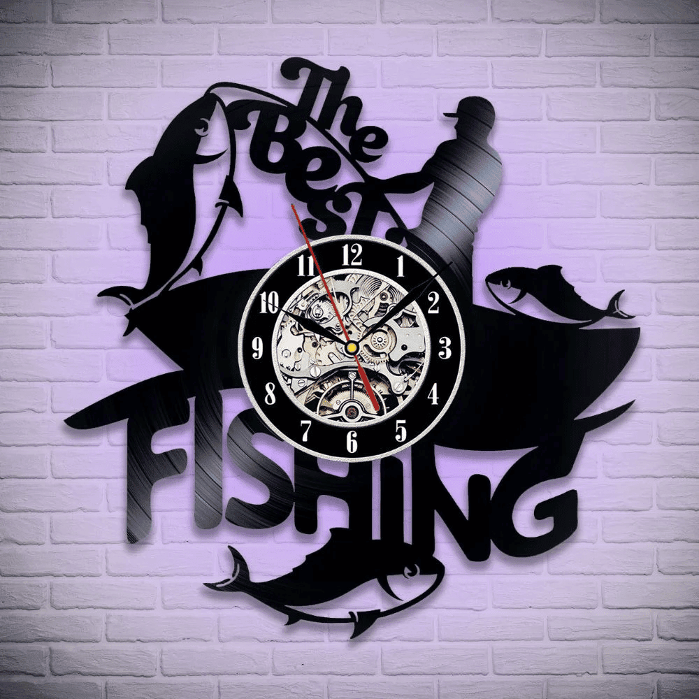 Fishing Vinyl Record Clock