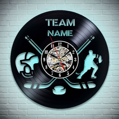 Hockey Personalized Vinyl Record Clock