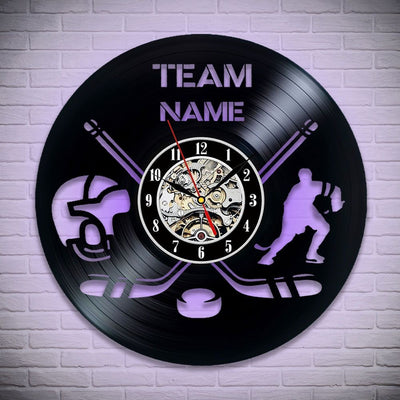 Hockey Personalized Vinyl Record Clock