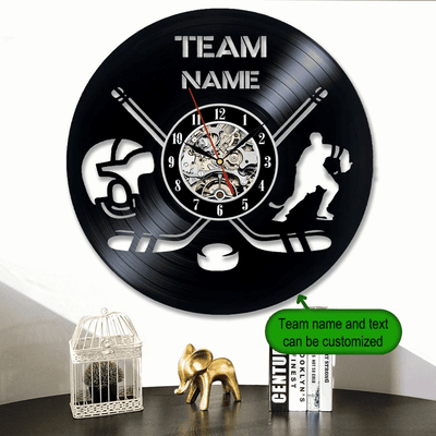 Hockey Personalized Vinyl Record Clock