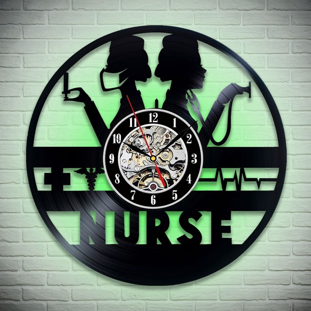 Nurse Vinyl Record Clock