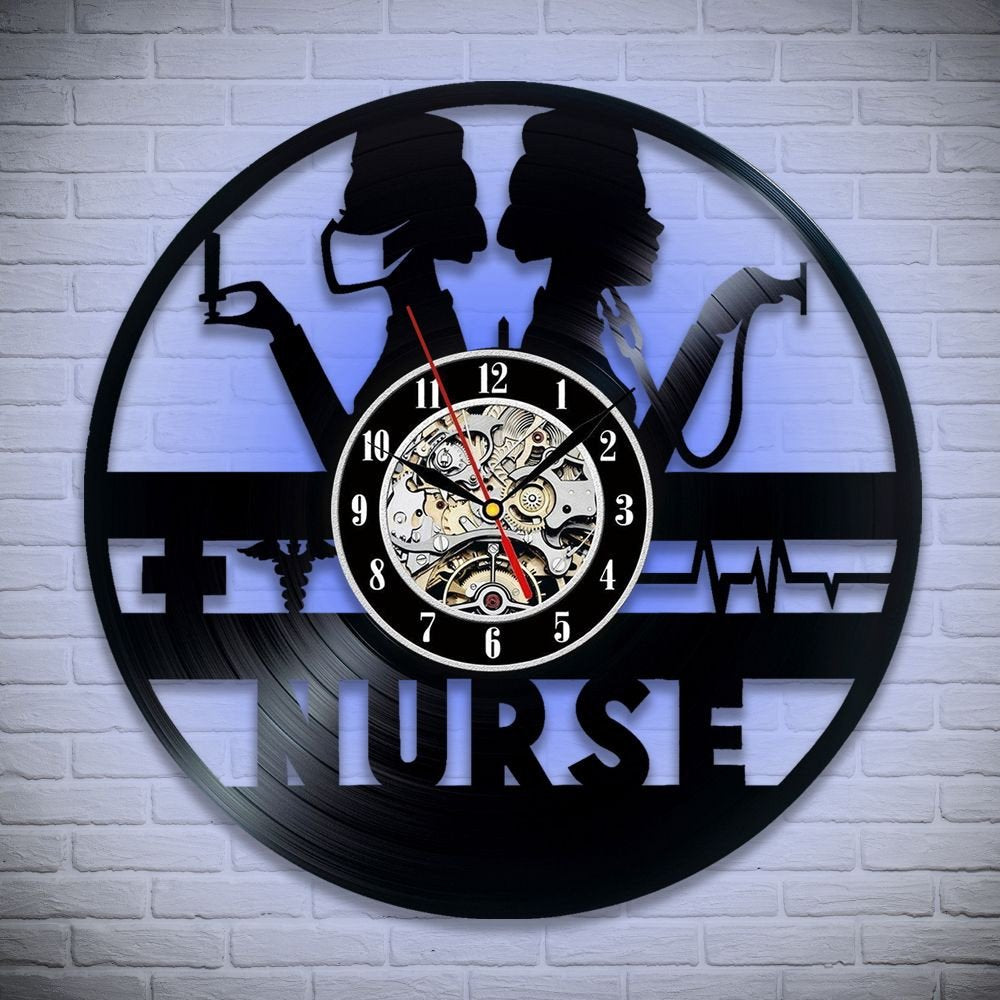 Nurse Vinyl Record Clock
