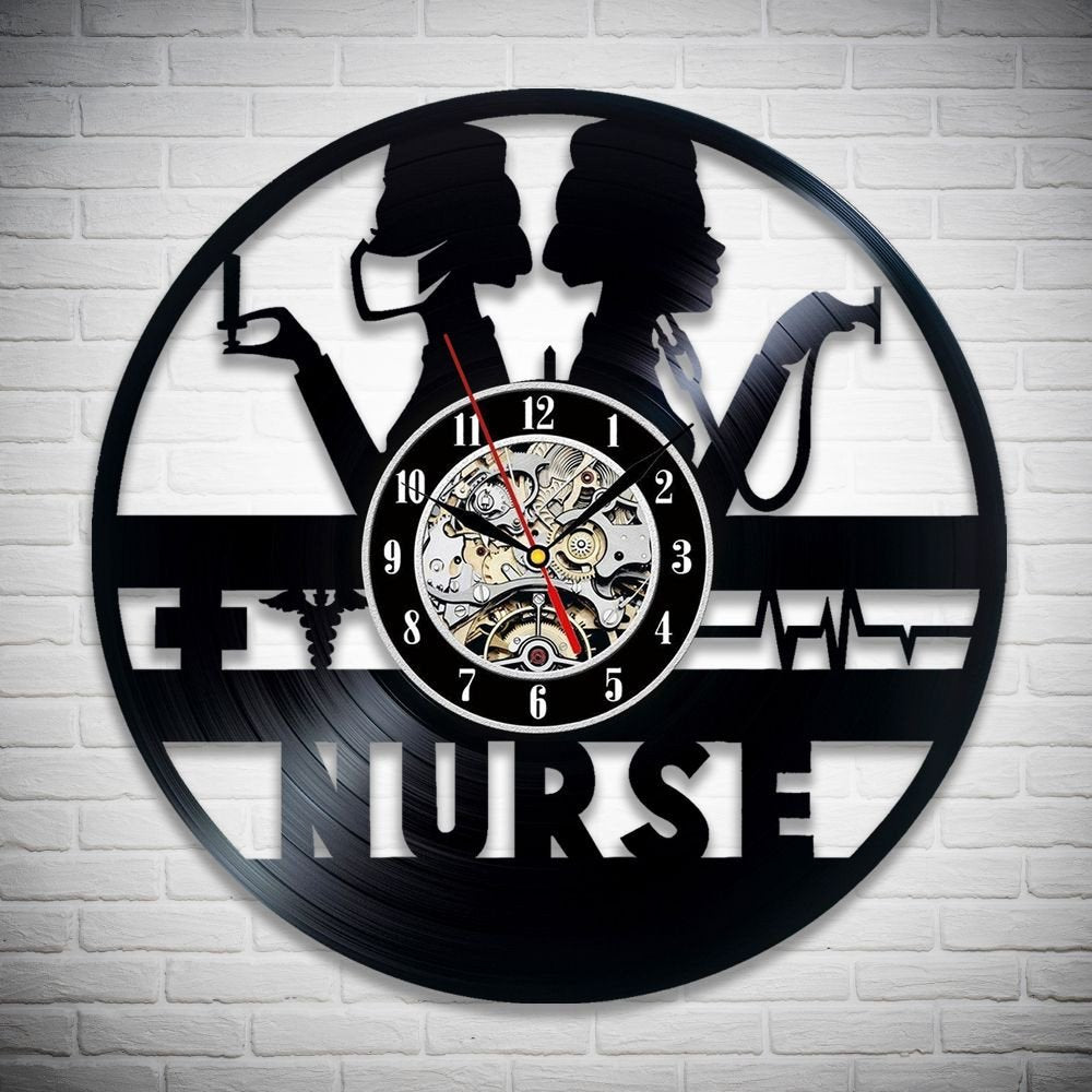 Nurse Vinyl Record Clock