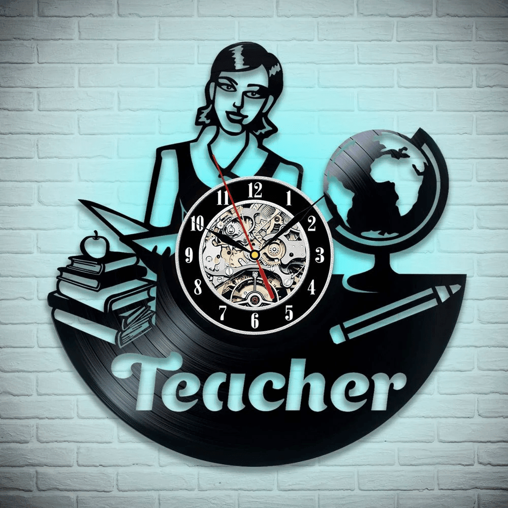 Teacher Vinyl Record Clock
