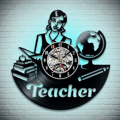 Teacher Vinyl Record Clock