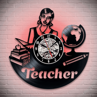 Teacher Vinyl Record Clock