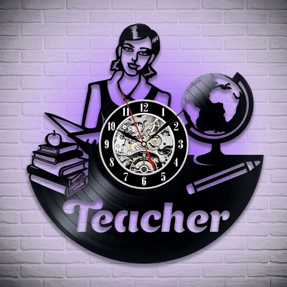 Teacher Vinyl Record Clock