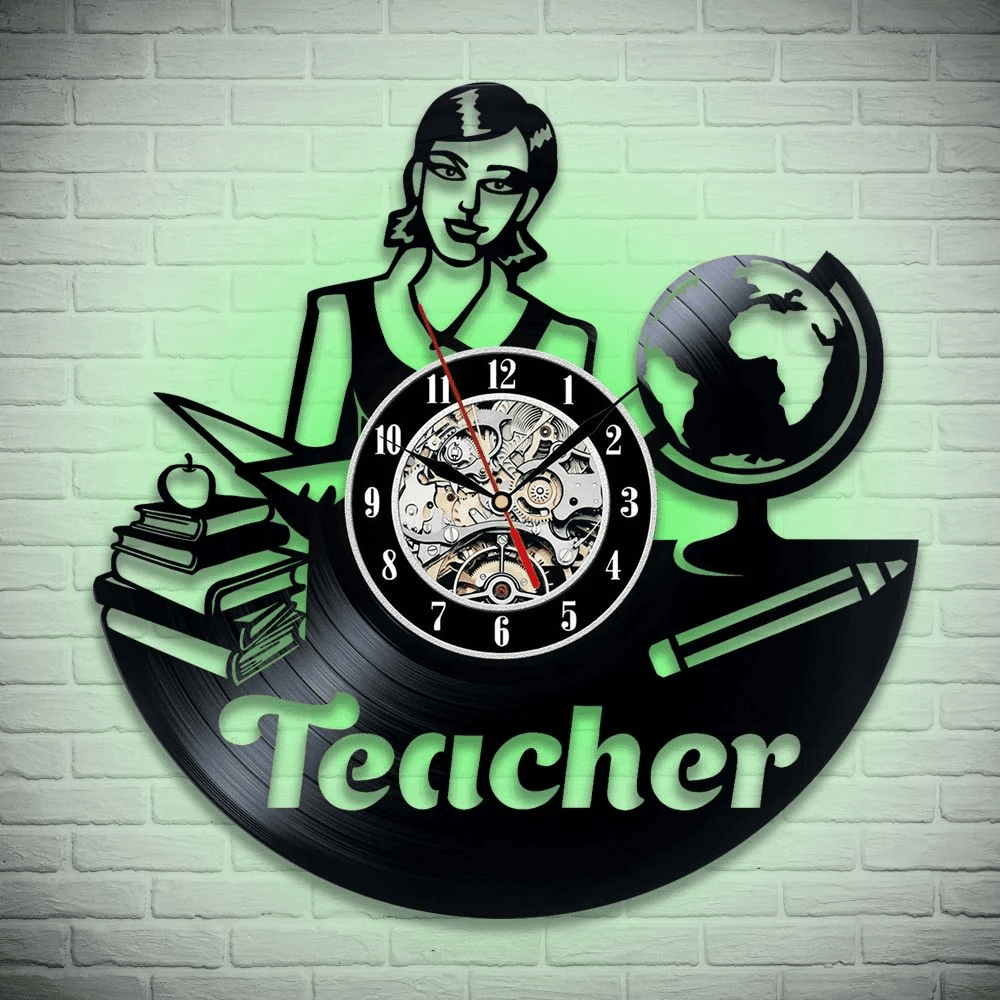 Teacher Vinyl Record Clock