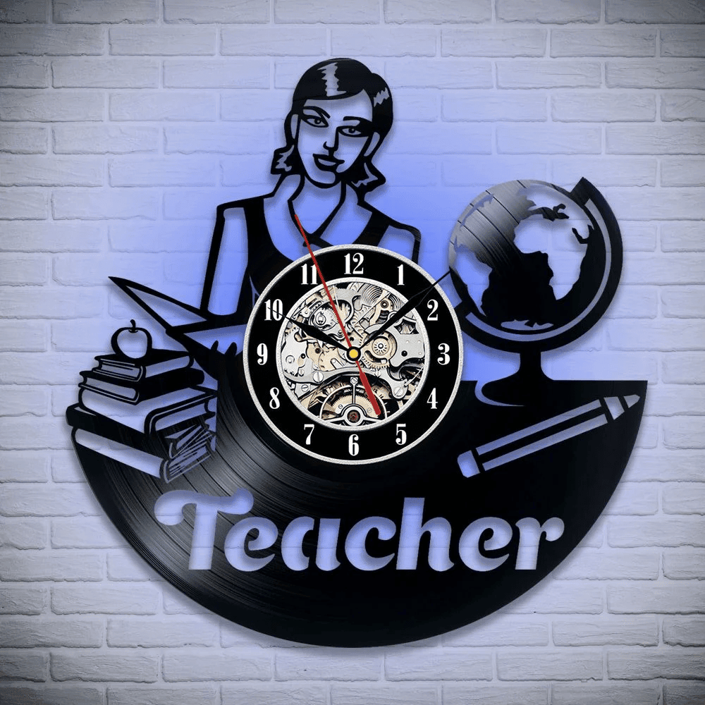 Teacher Vinyl Record Clock