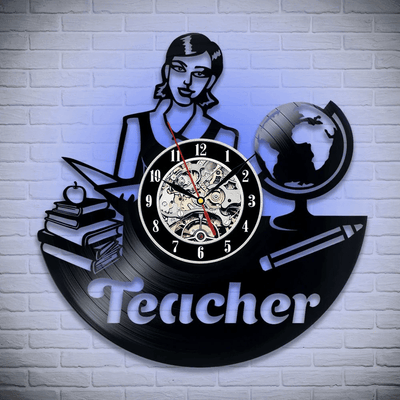 Teacher Vinyl Record Clock
