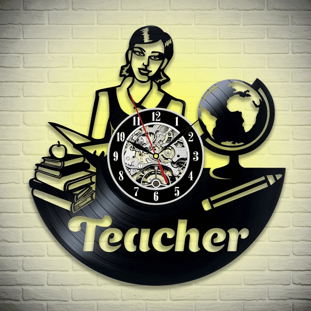 Teacher Vinyl Record Clock