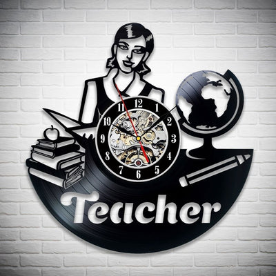 Teacher Vinyl Record Clock