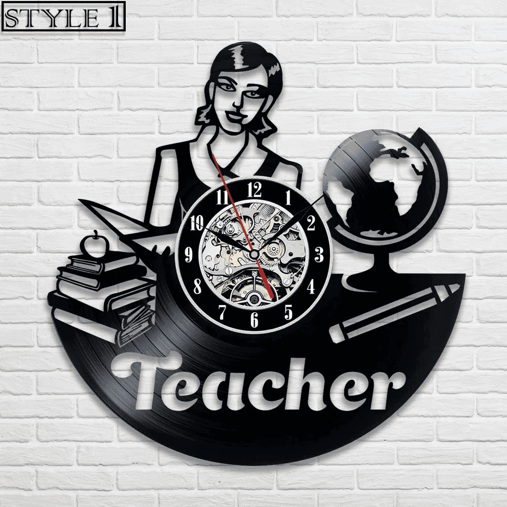 Teacher Vinyl Record Clock