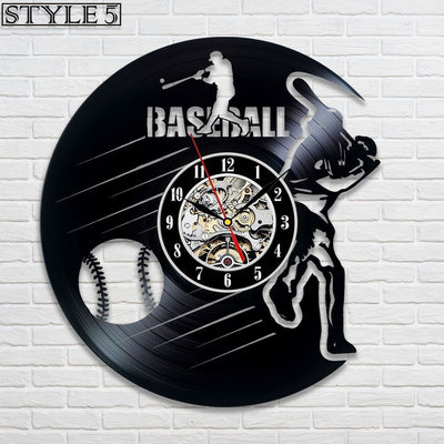 Baseball Vinyl Record Clock