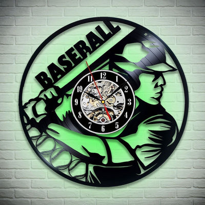 Baseball Vinyl Record Clock