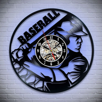 Baseball Vinyl Record Clock
