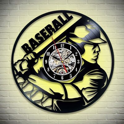 Baseball Vinyl Record Clock