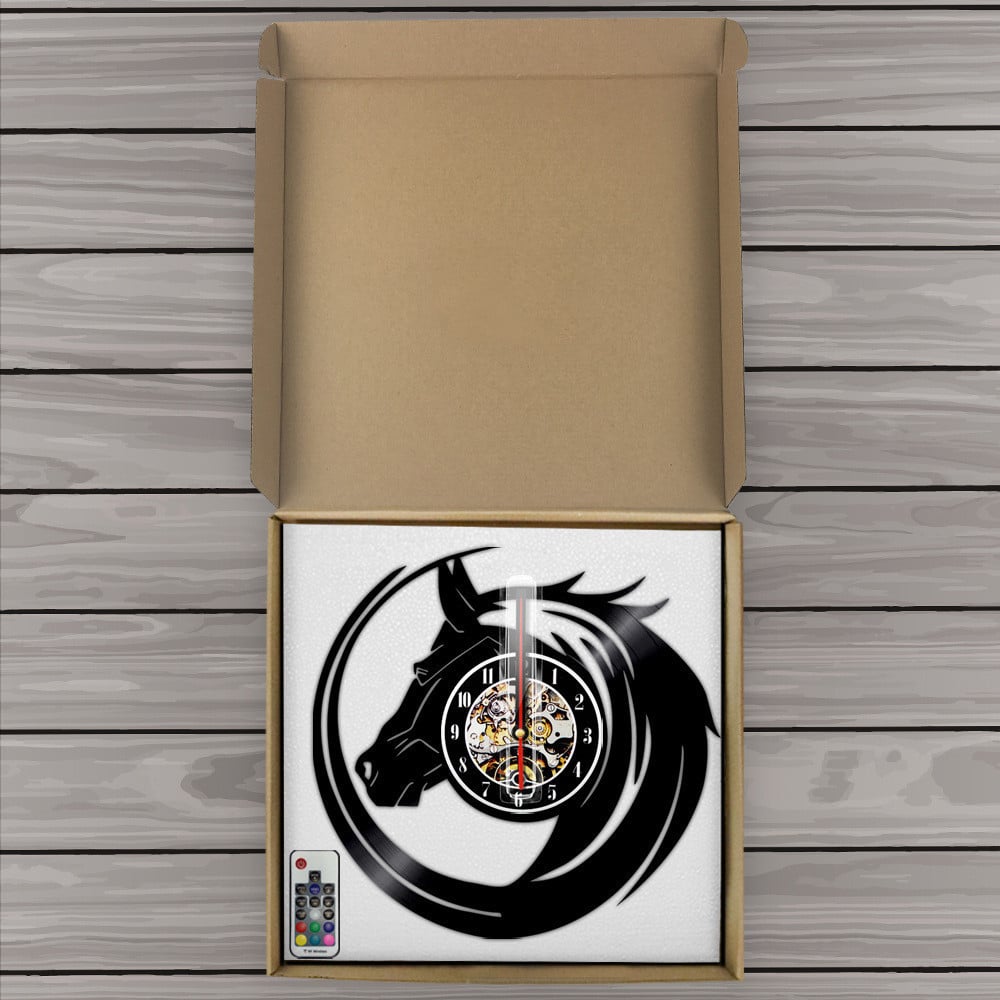 Horse Vinyl Records Wall Clock Perfect Gift Birthday