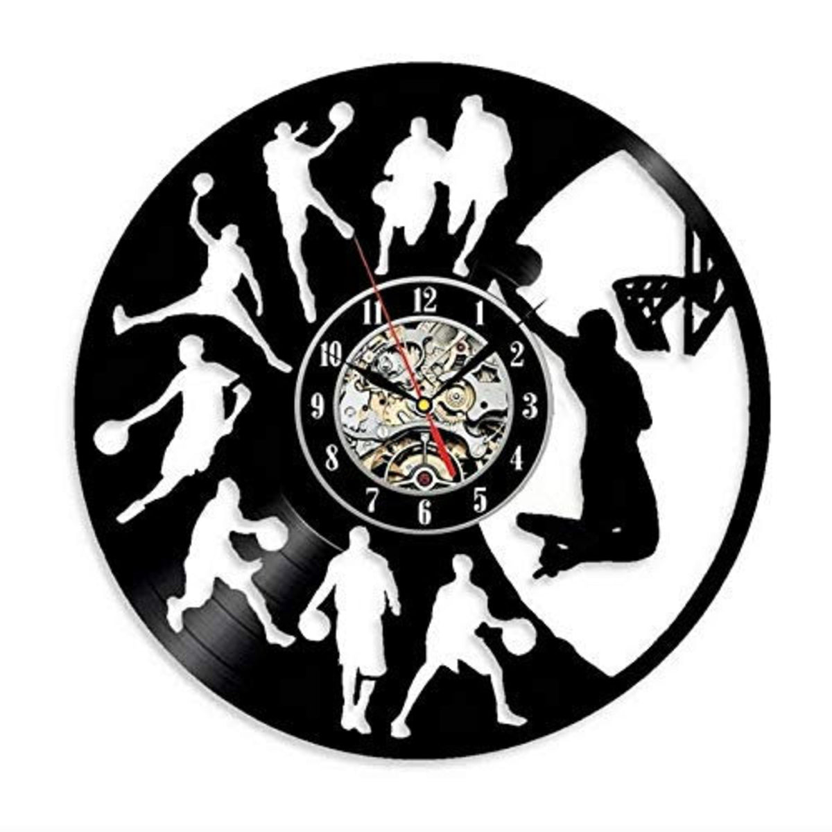 Basketball Vinyl Record Clock, Gift Idea For Sport Lovers, Motivation Clock, Wall Decor For Kids Play Room, Gym, School Class, College Room