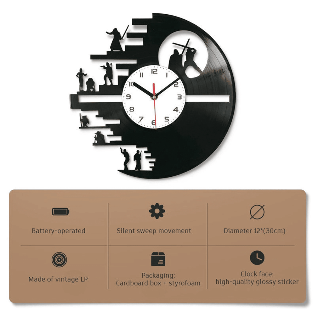 Firemen Vinyl Record Clock With Bright Led Lights Room Decoration Unique Design Clock Birthday Gift