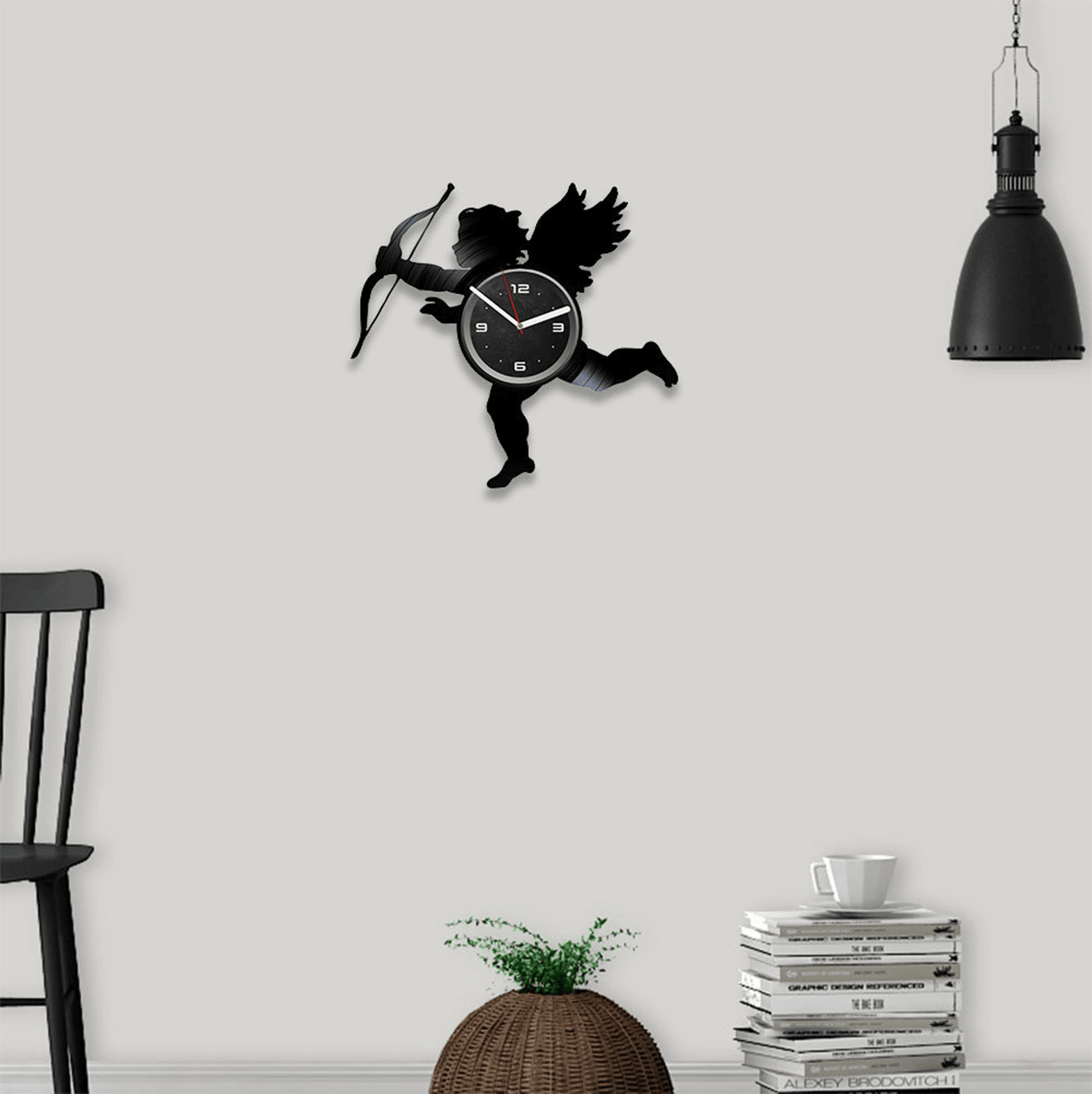 Cupid Arrow Vinyl Record Love Wall Clock Laser Cut Art Unique Decor For Home Love Wall Art Valentines Gifts For Boyfriend