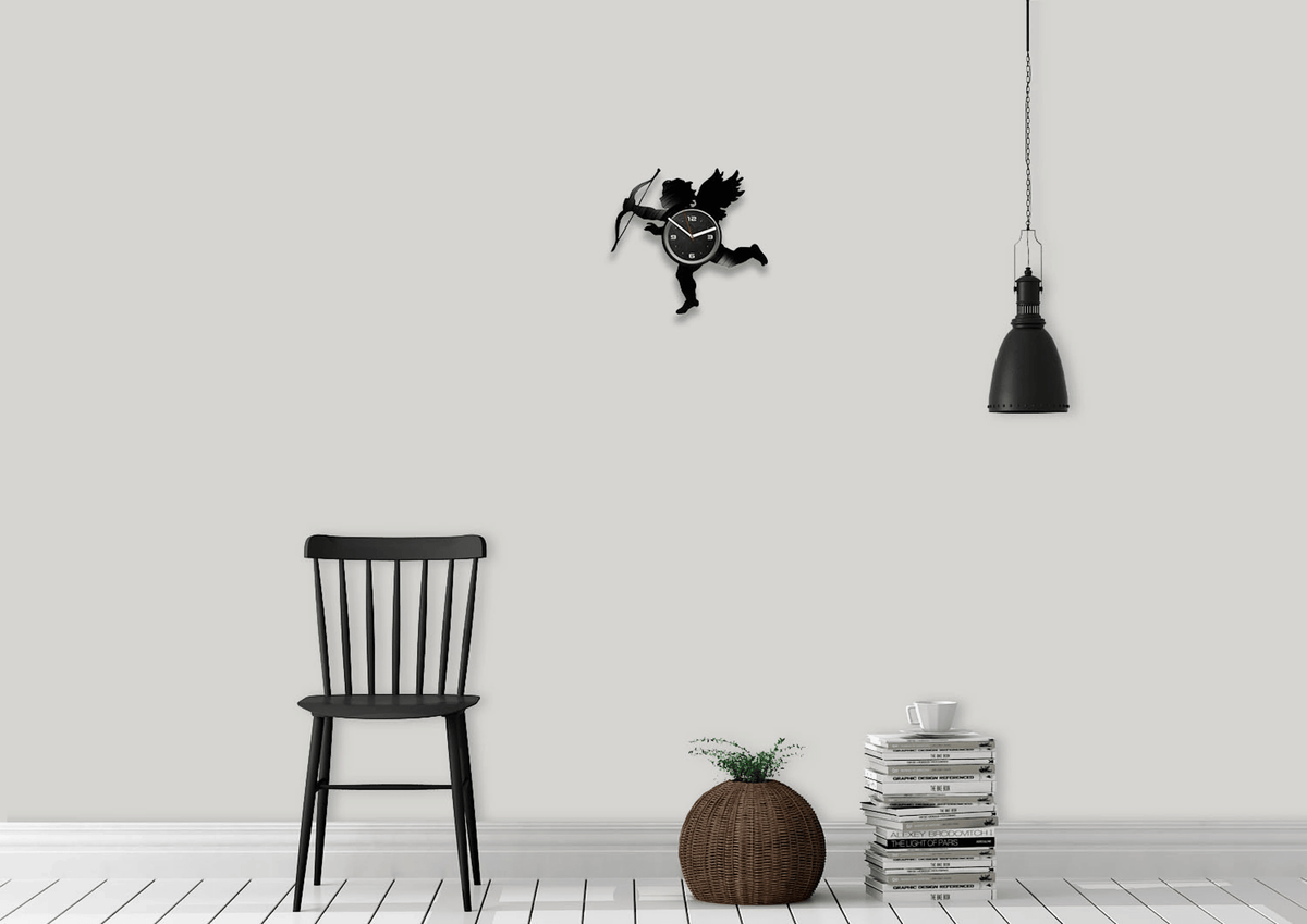 Cupid Arrow Vinyl Record Love Wall Clock Laser Cut Art Unique Decor For Home Love Wall Art Valentines Gifts For Boyfriend