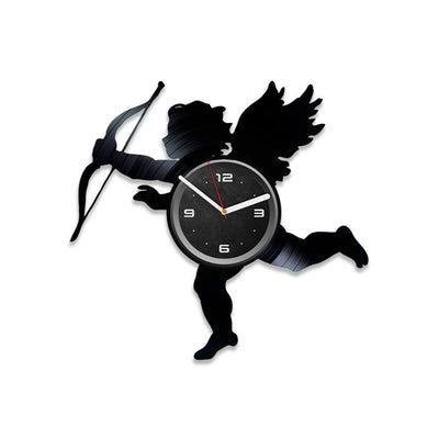 Cupid Arrow Vinyl Record Love Wall Clock Laser Cut Art Unique Decor For Home Love Wall Art Valentines Gifts For Boyfriend