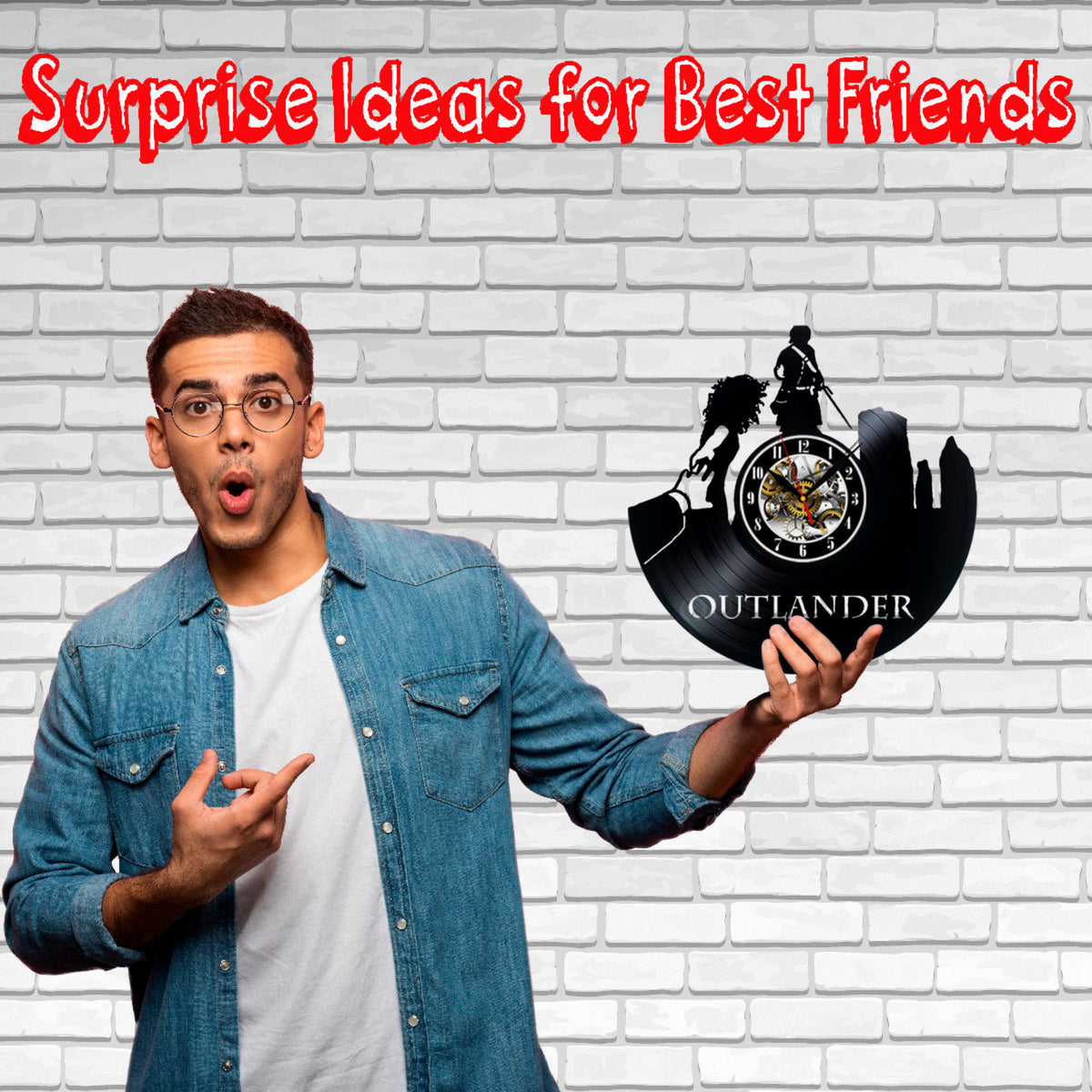 Outlander Vinyl Record Wall Clock Gifts For Him Her Kids Decor For Home Bedroom Bathroom Kitchen Art Surprise Ideas For Best Friends