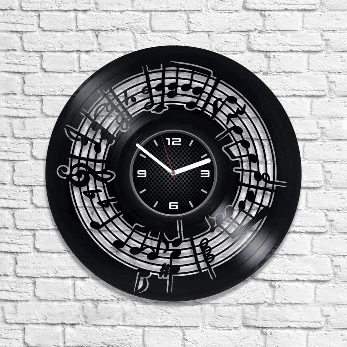 Music Notes Vinyl Record Wall Clock Music Teacher Gift Music Room Wall Art Modern Decor For Bedroom Birthday Gift For Sister