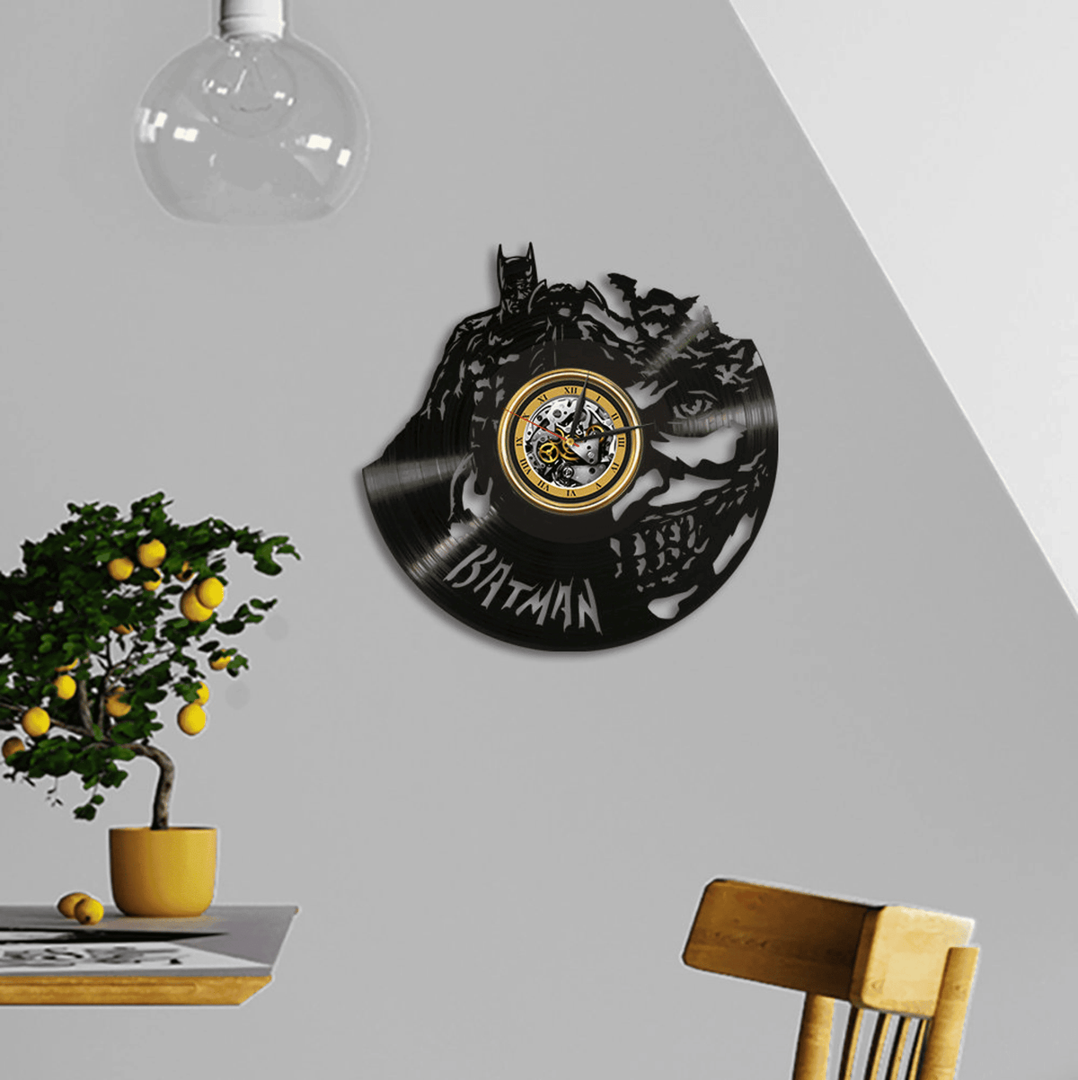 Dc Superhero Vinyl Record Large Wall Clock Original Comics Art Bedroom Wall Decor Dark Knight Artwork Birthday Gift For Boyfriend